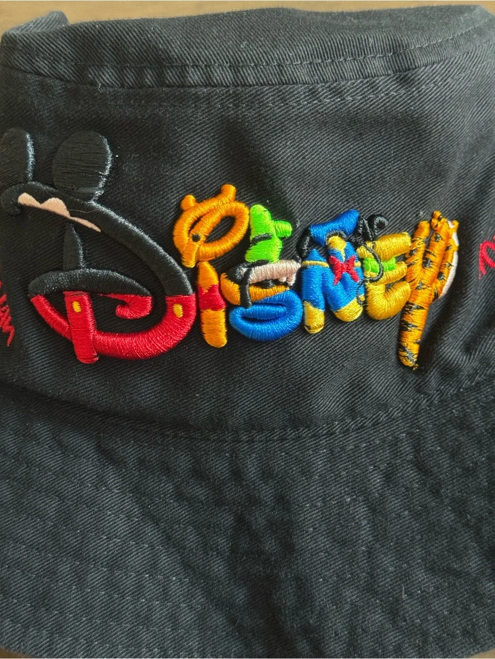 Vintage 90’s Walt Disney World Embroidered Black Bucket Hat OSFM Streetwear